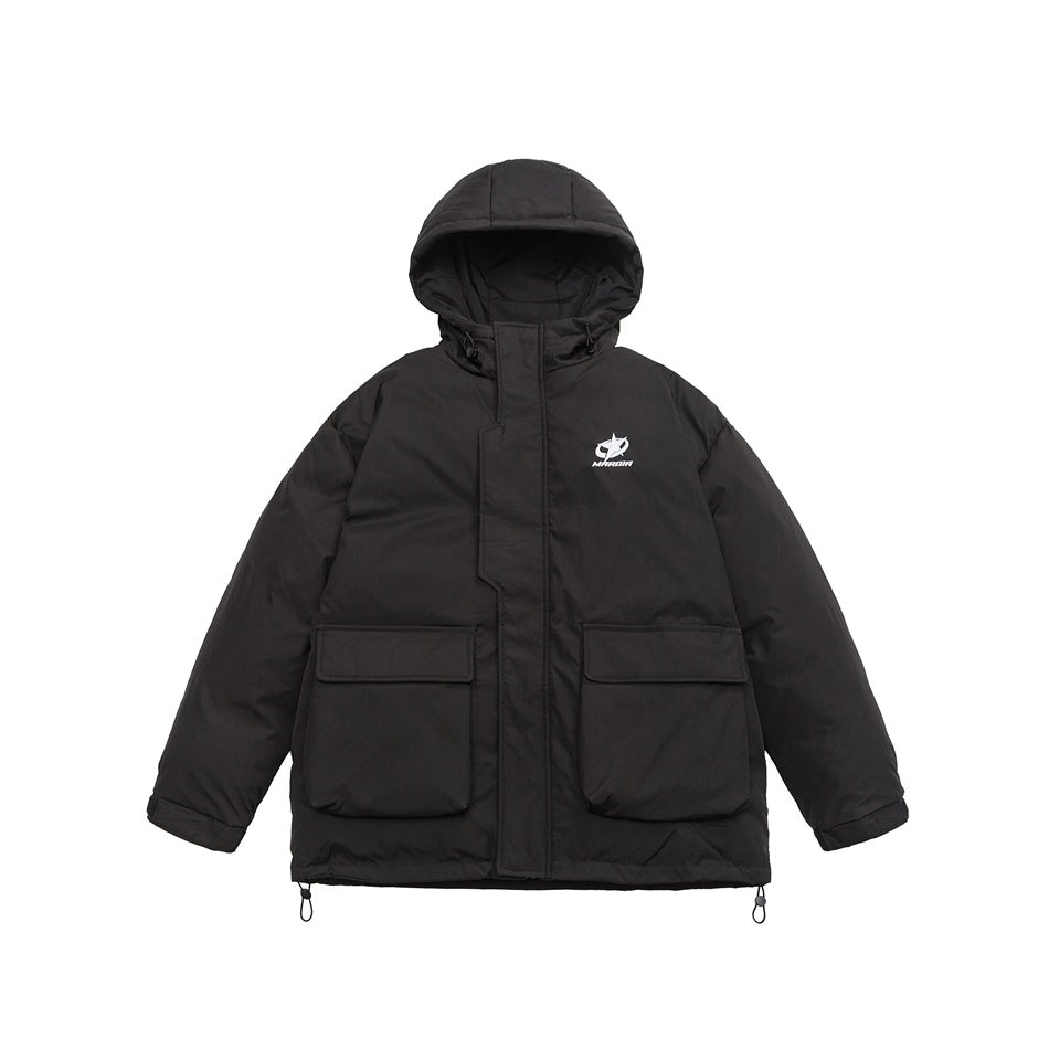 Unisex Coat Loose Men's and Women's Same Winter Thickened Hooded Cotton Jacket