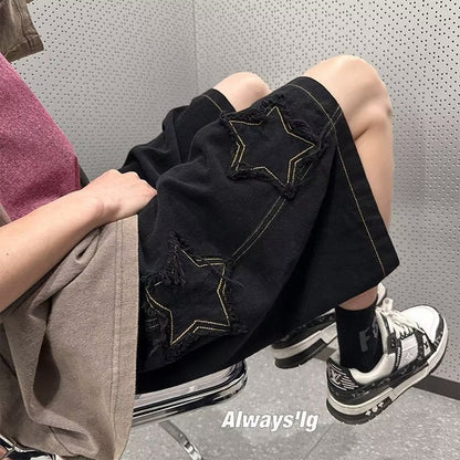 Men Jeans Hiphop XINGX Shorts Men's Summer Casual Oversize