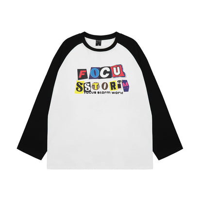 Men Long Sleeve T-Shirt Letter Printing Heavy Weight Cotton Base Shirt