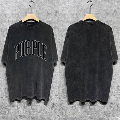 Purple Brand Distressed T Shirts Short Sleeve