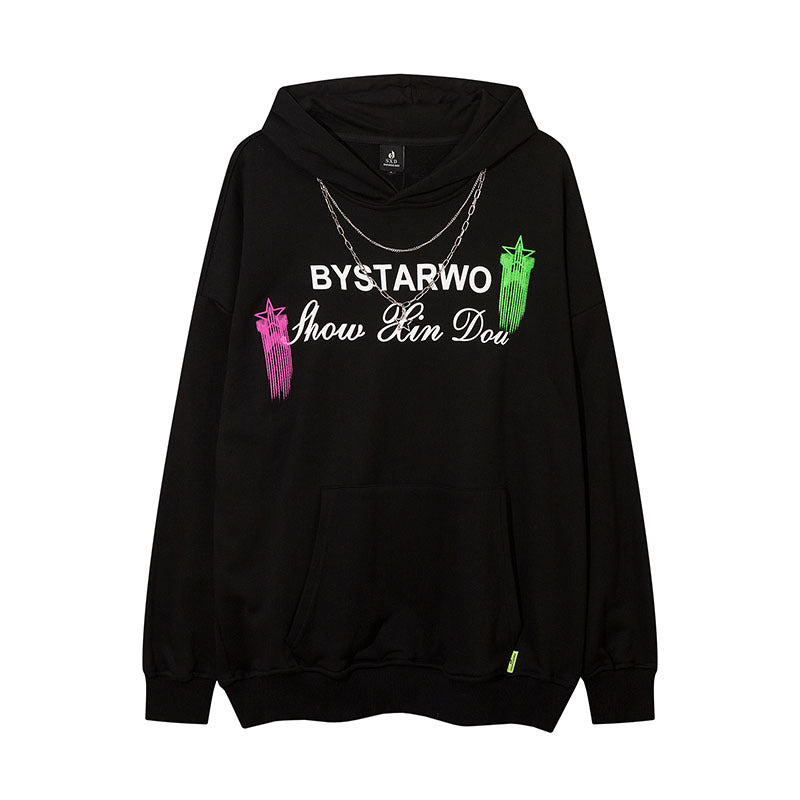 Men Hoodie Hiphop Cartoon Hooded Sweatshirt Men and Women