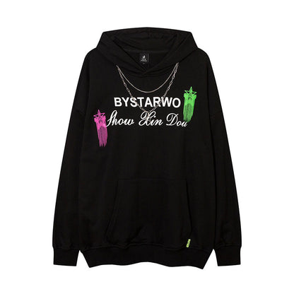 Men Hoodie Hiphop Cartoon Hooded Sweatshirt Men and Women