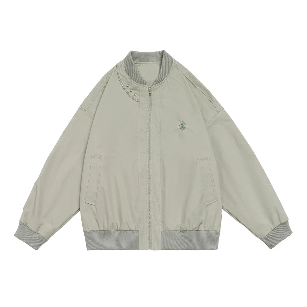 Men Jacket Coat Bomber Jacket Men's Spring and Autumn Loose Baseball Uniform Coat