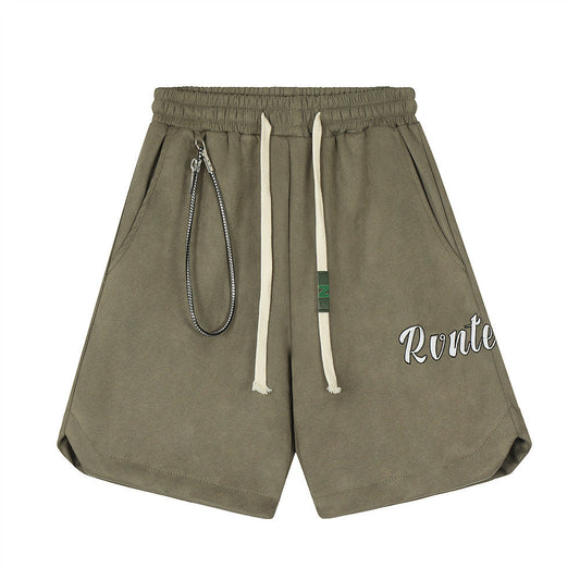 Men Shorts Summer Exercise Shorts Loose Casual Embroidery