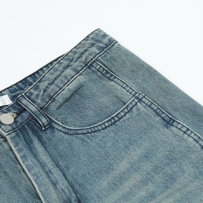 Men Jeans Stitching Loose Casual Distressed