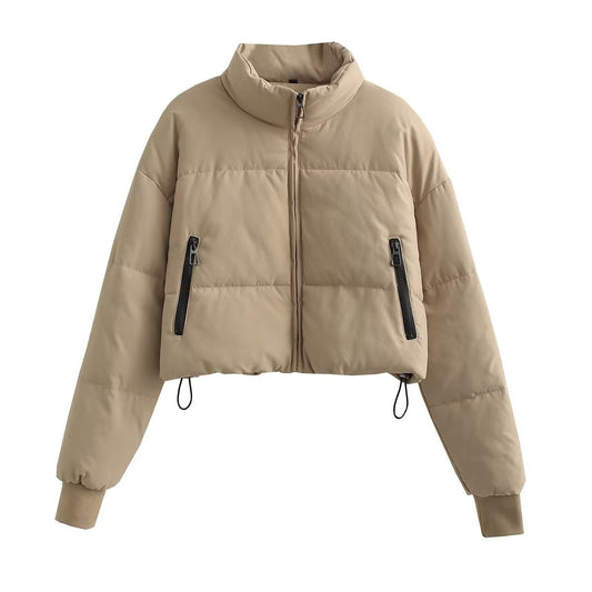 Women Cotton Coat Casual Stand Collar Coat