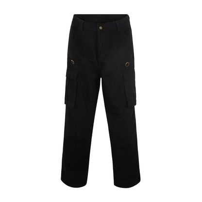 Men Jeans Workwear Loose Multi-Pocket Casual
