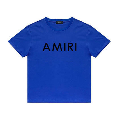 Amiri T Shirt Letter Print Casual Hip Hop round Neck Short Sleeve T-shirt