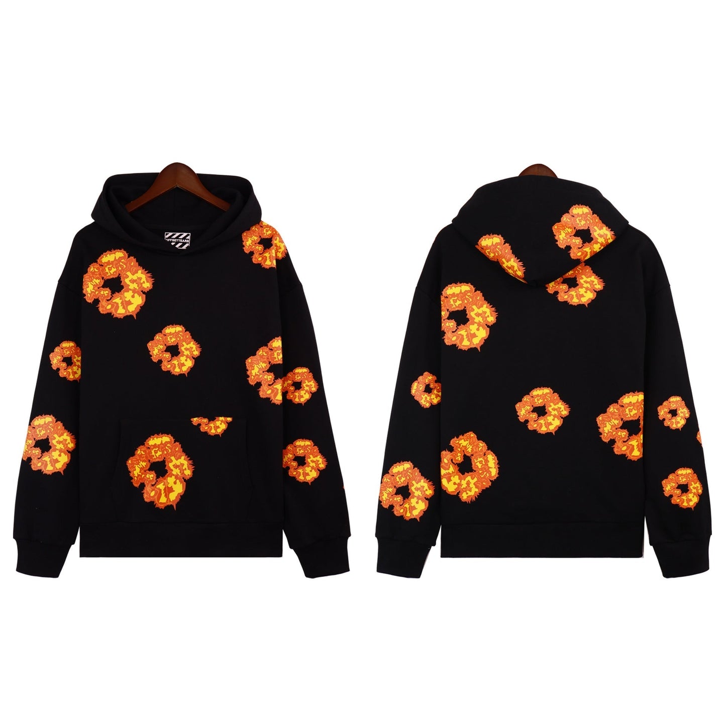 Denim Tears Outfit:Hoodie/Sweatpants (Separate Purchase Options) Puff Print Couple Loose Hooded Sweater