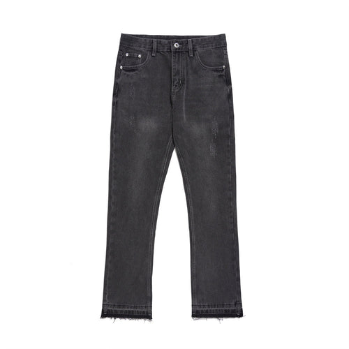 Men Jeans Vintage Baggy Pants-Foot Frayed Edges