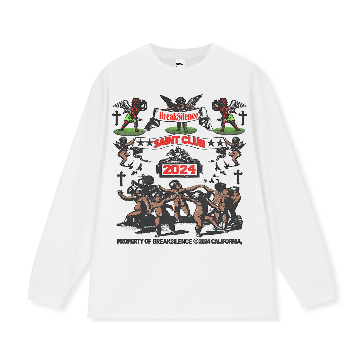 Vintage T-shirts American Vintage Printed Small Neckline Short Sleeve T-Shirt Pure Cotton