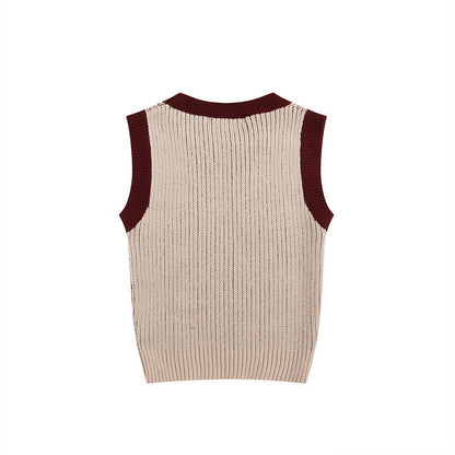 Women Vest XINGX Contrast Color Vest