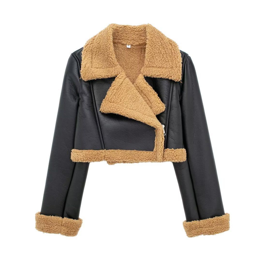 Women Cotton Coat French Casual Double-Sided Jacket