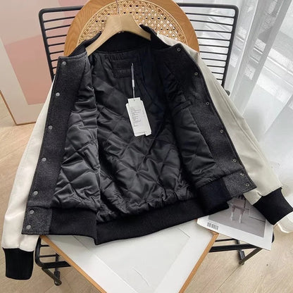 Women Cotton Coat Baseball Uniform Couple Casual