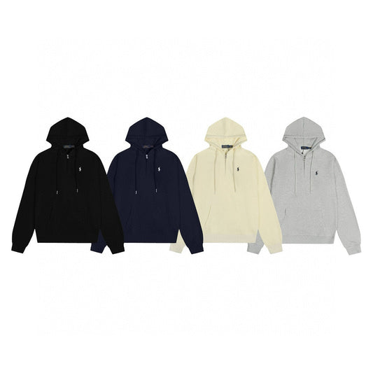 Ralph Lauren Coat Ralph Lauren Pony Embroidered Half Zip Cardigan Hooded