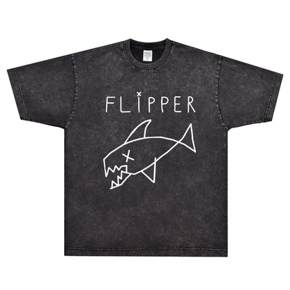 Rock Star T Shirt Kurt Cobain Flipper T-shirt Kurt Curbain Loose Style Street Style Short Sleeve