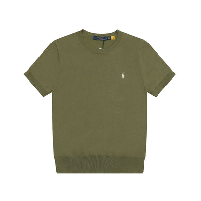 Ralph Lauren Knitted sweaters Ralph Lauren Knitted Short Sleeved Shirt RLl Pony Standard Knitted Twist Embroidered Short Sleeve Top T-Shirt