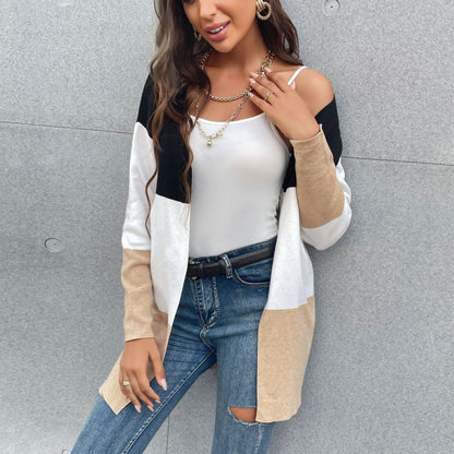 Women Knitted Sweater Autumn and Winter Leisure Sweater Long Sleeve Cardigan Jacket