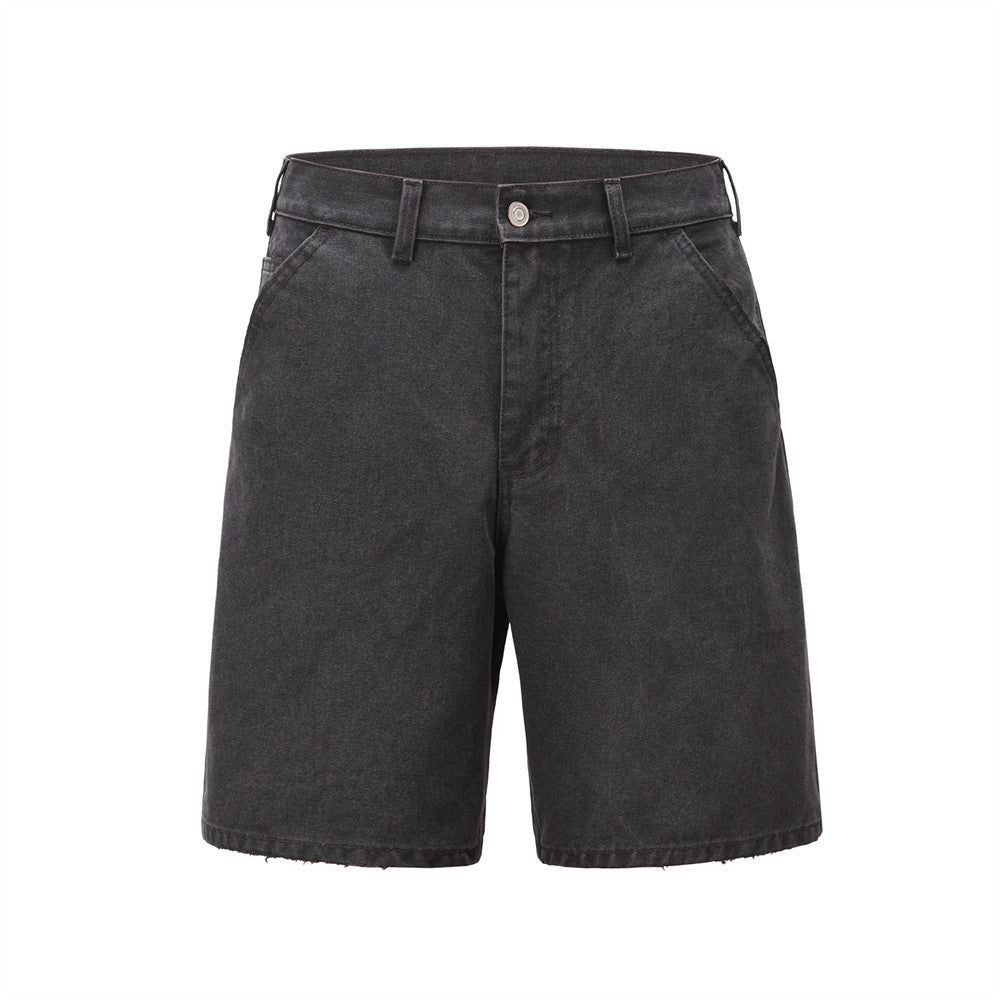 Men Shorts Simple Worn Denim Cargo Pants Loose