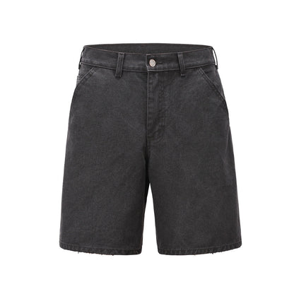Men Shorts Simple Worn Denim Cargo Pants Loose