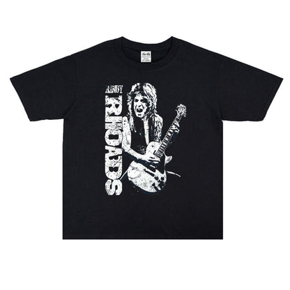 Rock Star T Shirt Randy Rhoads Rock Character Printed T-shirt Short Sleeve Loose Men and Women
