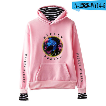 Nipsey Hussle Hoodie Rap Singer Trend False Two-Piece Sweaters
