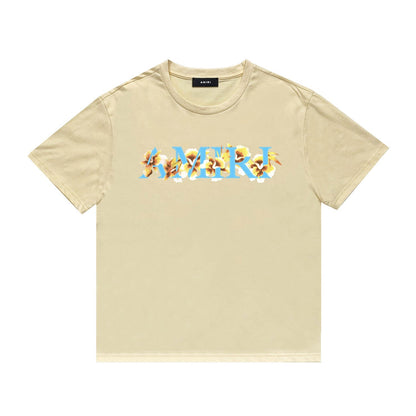 Amiri T Shirt Flower Print Casual Hip Hop Short Sleeve T-shirt