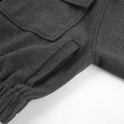 Women Trench Coat Women's Woolen Jacket Short Top Autumn and Winter Puff Sleeve Women's Clothing
