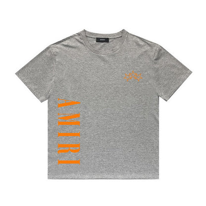 Amiri T Shirt Five-Star Letter Print Casual Hip Hop round Neck Short Sleeve T-shirt