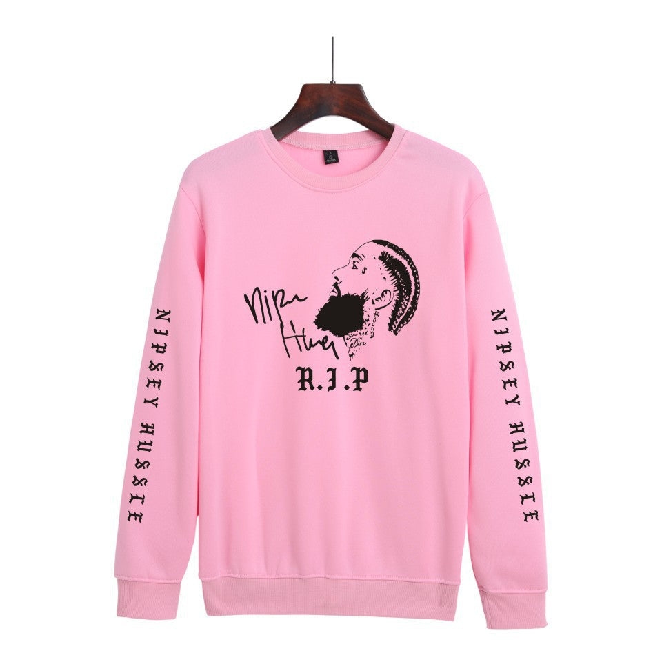 Nipsey Hussle Hoodie Rap Men's and Women's Loose round Neck Sweater