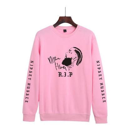 Nipsey Hussle Hoodie Rap Men's and Women's Loose round Neck Sweater