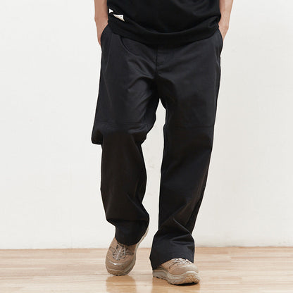 Men Sweatpants Simple Solid Color Straight Cargo Pants Loose Wide Leg Casual Trousers