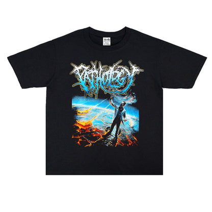 Rock Star T Shirt as I Lay Dying Band Printed T-shirt Short Sleeve Loose Cotton