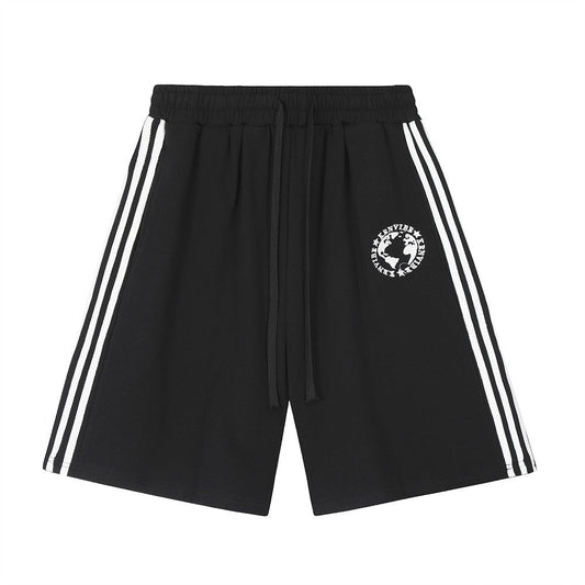 Men Shorts Summer Casual Sports Loose Striped Stitching