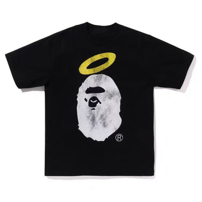 Bape New Contrast Pattern Printed T-shirt Classic Large Roun