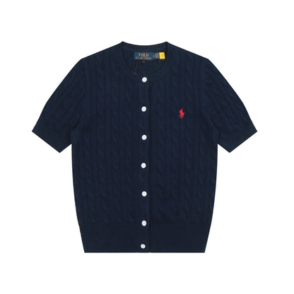 Ralph Lauren Knitted sweaters Ralph Lauren Knitted Short Sleeved Shirt RL Ralph Pony Standard POLO Short Sleeve Knitted Sweater Cardigan T-Shirt