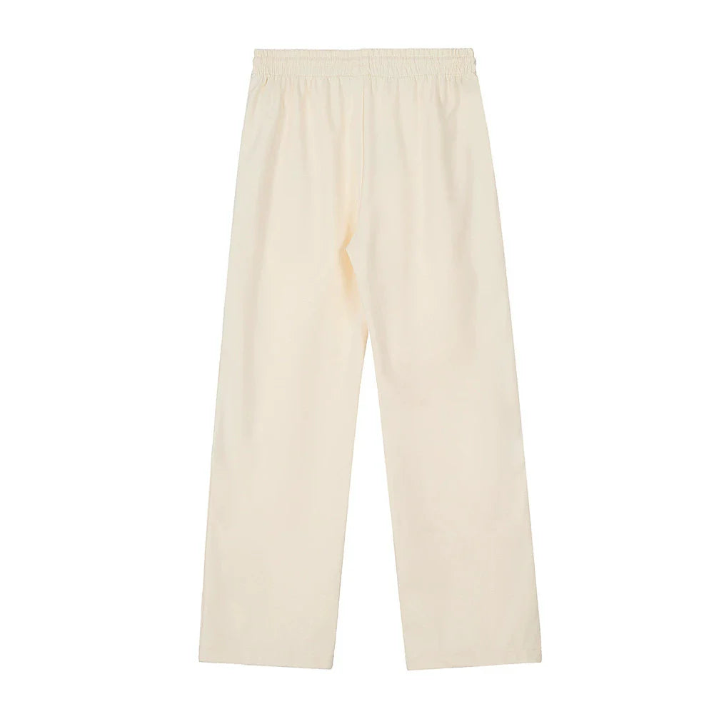 Men Sweatpants Side Stripe Stitching Straight-Leg Trousers Loose Daily Casual Sports Pants