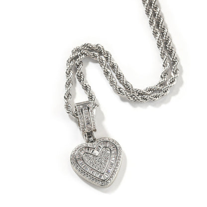 Jewelry Rock Sugar Love Pendant ins Wind Light Luxury Copper Zircon Heart St. Valentine's Spectrum Cannabis