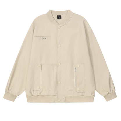 Men Jacket Coat Loose Leather Coat Jacket Men's Spring and Autumn Motorcycle Clothing Pilot PU Leather Jacket Baseball Uniform