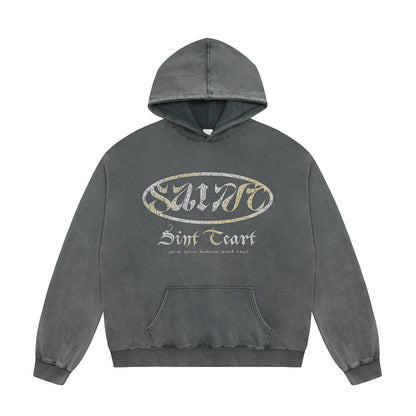 Unisex Hoodies Saint Michae Old Loose Hoodie