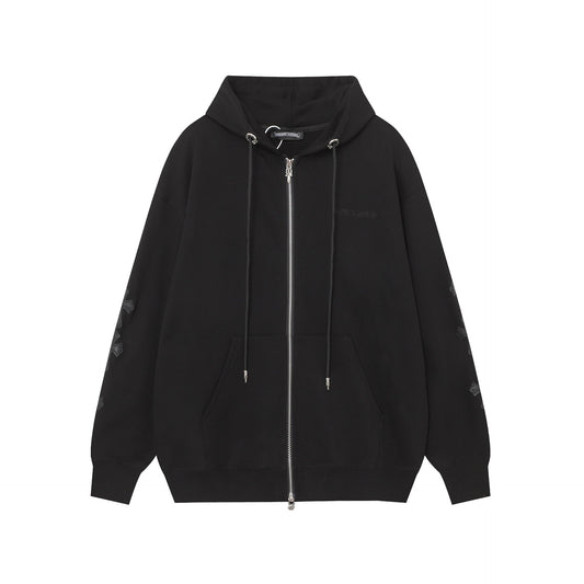 CHH Chrome Heart Hoodie Heavy Industries Embroidered Zip Sweater Hooded Jacket