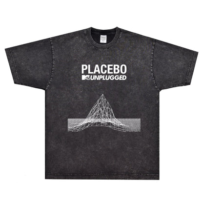 Rock Star T Shirt Placebo MTV round Neck Cotton T-shirt Placebo Band Rock Loose Printed Short Sleeve