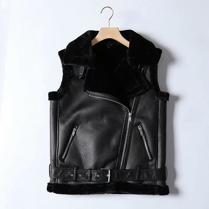 Women Cotton Coat Fashion Polo Collar Loose-Fitting Waistcoat