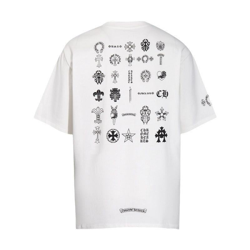 CHH Chrome Heart T Shirts T-shirt logo print cotton round neck short sleeve