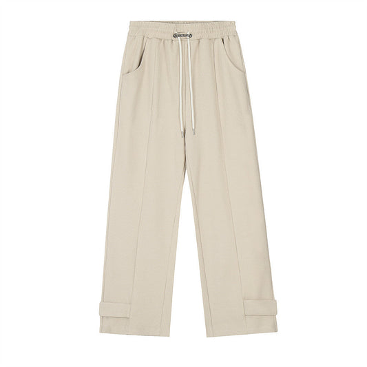 Men Sweatpants Daily Casual Pants Men's Loose Flow Sports Solid Color Straight-Leg Trousers