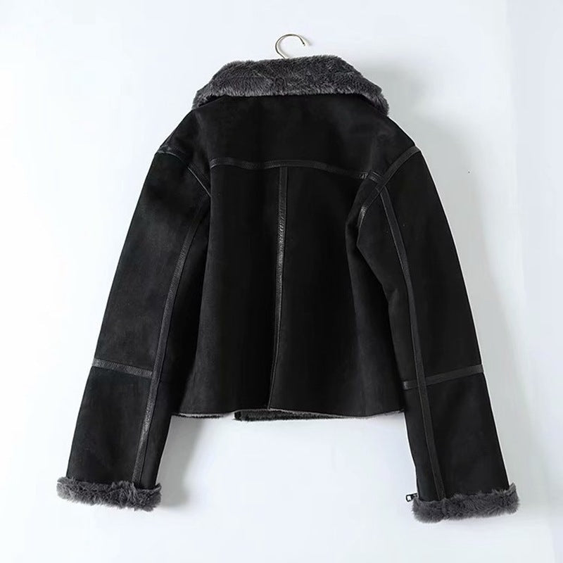 Women Cotton Coat Fleece-lined Thicken Casual Jacket