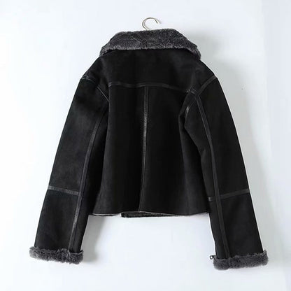Women Cotton Coat Fleece-lined Thicken Casual Jacket