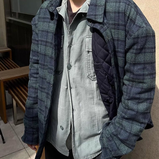 MIJKO Mens Jacket Unisex Plaid Jacket