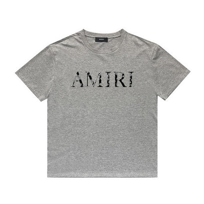 Amiri T Shirt Lettered Casual Hip Hop High Street round Neck Short Sleeve T-shirt
