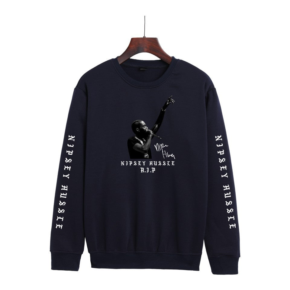 Nipsey Hussle Hoodie Rap Men's and Women's Loose round Neck Sweater